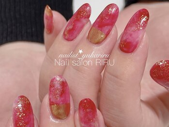 リル(RIRU)/マーブルネイルニュアンスネイル