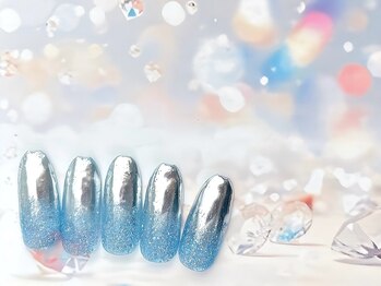 ネイルサロン&スクール ジーナ(GINA)/ミラー×ブルーラメ