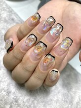 ラキネイル(LAKI Nail)/スキニーフレンチ×パーツ