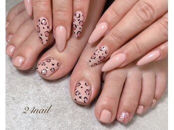 ニーヨンネイル(24nail)/レオパード