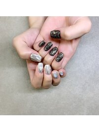 シンプルアシメネイル 【池袋】