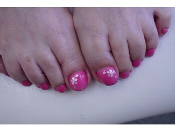 プチリリィ(Petit Lily)/フットネイルも桜で