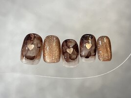 ブラウンハートネイル