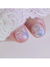 ピオニーネイル(peony nail)/ふんわり薔薇アート
