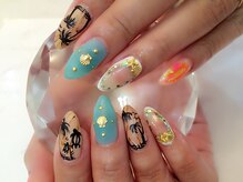 ネイルケアサロンエルミタージュ/夏～(^^♪ウッド＆ヤシの木