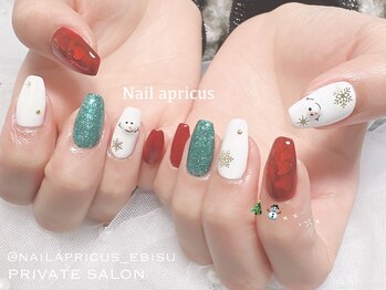 ネイルアプリクス 恵比寿(Nail apricus EBISU)/クリスマス◆雪だるま ¥10060