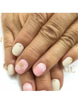 クリスタルネイル ボンベルタ橘店(CRYSTAL NAIL)/ワンカラー×結晶