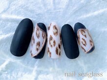 ネイル シーグラス(nail seaglass)/変形ニュアンスレオパード