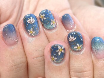 ネイルフロンティア 吉祥寺(NAIL FRONTIER)/えりか♪ブルーフラワー11980円