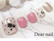 ディア ネイル(Dear nail)/ドット黒フラワー