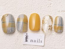 アイネイルズ 渋谷店(I nails)/チェックフラワー