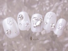 アイネイルズ 町田店(I nails)/ホワイトハートネイル10480円
