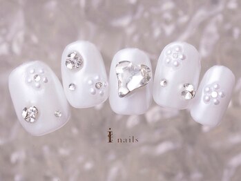 アイネイルズ 町田店(I nails)/ホワイトハートネイル10480円