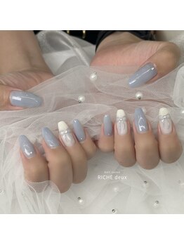 リッシュ ドゥ(RICHE deux)/水色リボンネイル