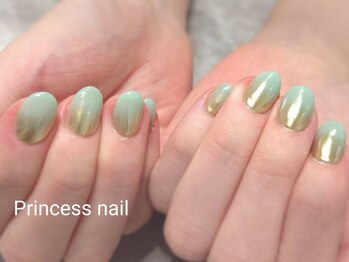 プリンセスネイル(Princess nail)/エメラルド×ミラーグラデ9,800
