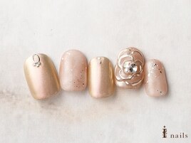 くすみラメ3Dミラーフラワー