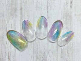 夏　マーブルネイル　タイダイ