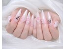 大人ぷっくりフラワーネイル初夏