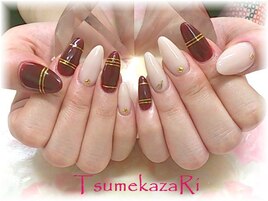 ★ボルドー＆ベージュ★ライン★