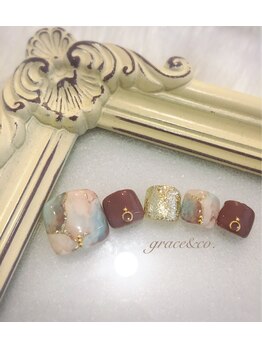 グレイスアンドコー(grace&co.)/大理石フットネイル