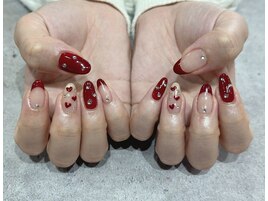 バレンタインネイル