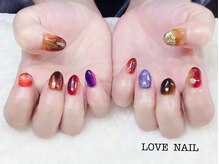 ラブネイル(LOVE NAIL)/カラフルニュアンスネイル
