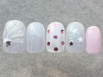 ネイルメゾン 天神店(NAIL MAISON)/夏流れ星ドットネイル¥7500