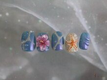 アイネイルズ 横浜WEST店(I-nails)/３D海ハイビスカス11500円