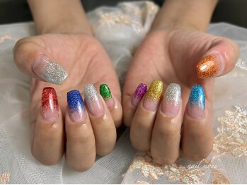 カラフルラメグラデーション