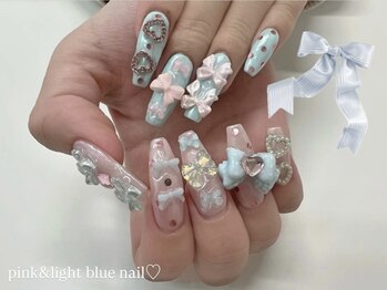 ゴテゴテガーリーネイル♪