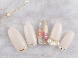 カラフルフラワーネイル