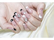 ミナミネイル(MINAMI NAIL)/ブラック×ホワイトフレンチ