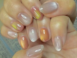 初秋シンプルマグネットネイル