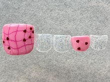 ネイルメゾン 天神店(NAIL MAISON)/ピンクチェックハート￥7000