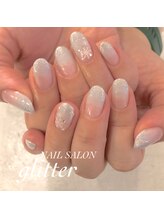 ネイルサロン グリッター(NAIL SALON glitter)/雪の結晶ネイル