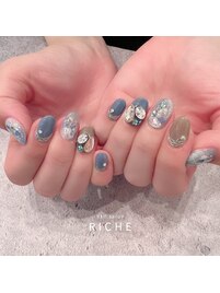 梅雨のニュアンスネイル