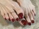 ネイルズカフェアン 姫路駅前店(nails cafe an)の写真/足元からオシャレを楽しみたい方におすすめのメニューです
foot : ミラー.マグネット6050 親指アート7150