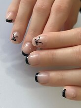 サロン マリス(salon Mariss)/黒フレンチネイル ハンド