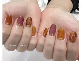 べっ甲×カシスネイル