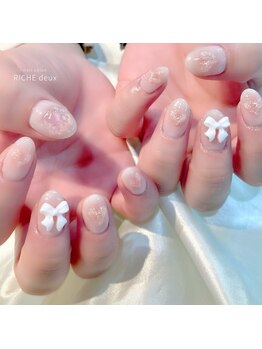 リッシュ ドゥ(RICHE deux)/チークネイル×ぷっくり×リボン
