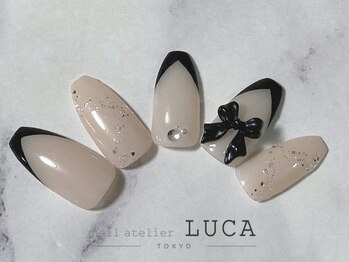 ネイルアトリエルカ(nail atelier LUCA)/R-17 ワンホン リボンネイル