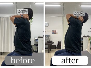 ナオル整体 大里院(NAORU整体)/60代男性 背中を反る動作
