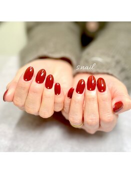 エスネイル 大崎市古川(s.nail)/大人上品◇ボルドー×スタッズ