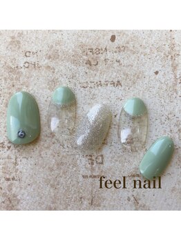 フィールネイル 天神橋店(feel nail)/ボーダー/ツイード/ニュアンス