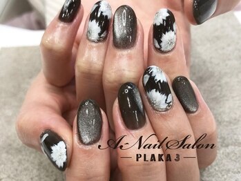 20/12/8 ブラックフラワーnail