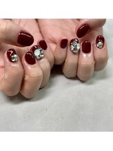 キャンネイル 金山店(Can Nail)/ショートボルドービジューネイル