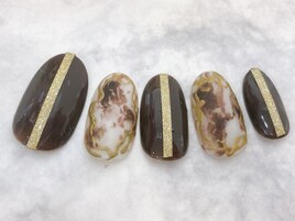 カフェオレ風ネイル