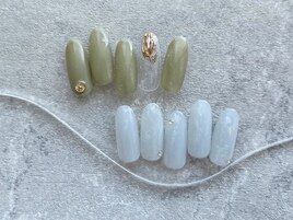 ミラー　カーキ　シンプル