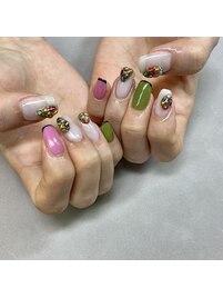 ポコポコ春ネイル