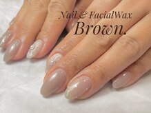 ブラウン(Brown.)/ぷっくりフラワーネイル